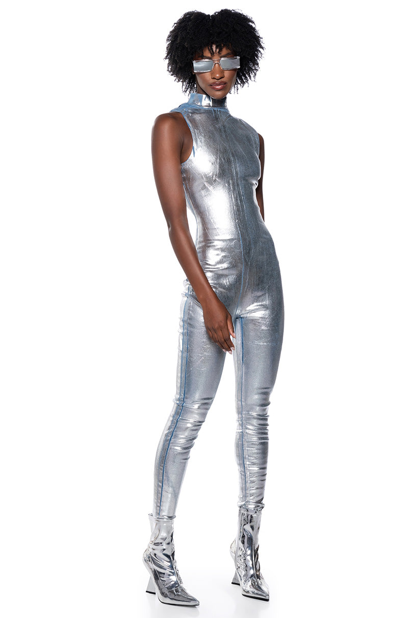 CHROME LOVE METALLIC JUMPSUIT