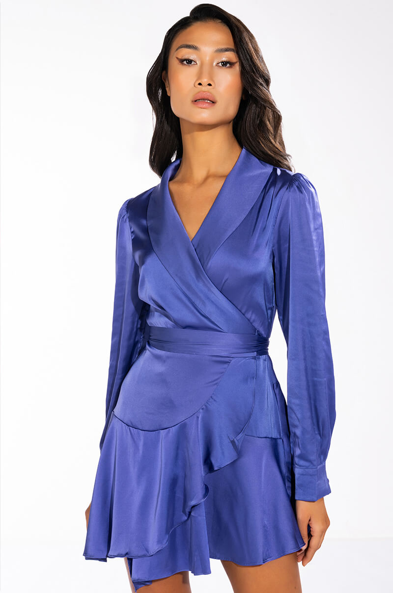 SATIN WRAP DRESS