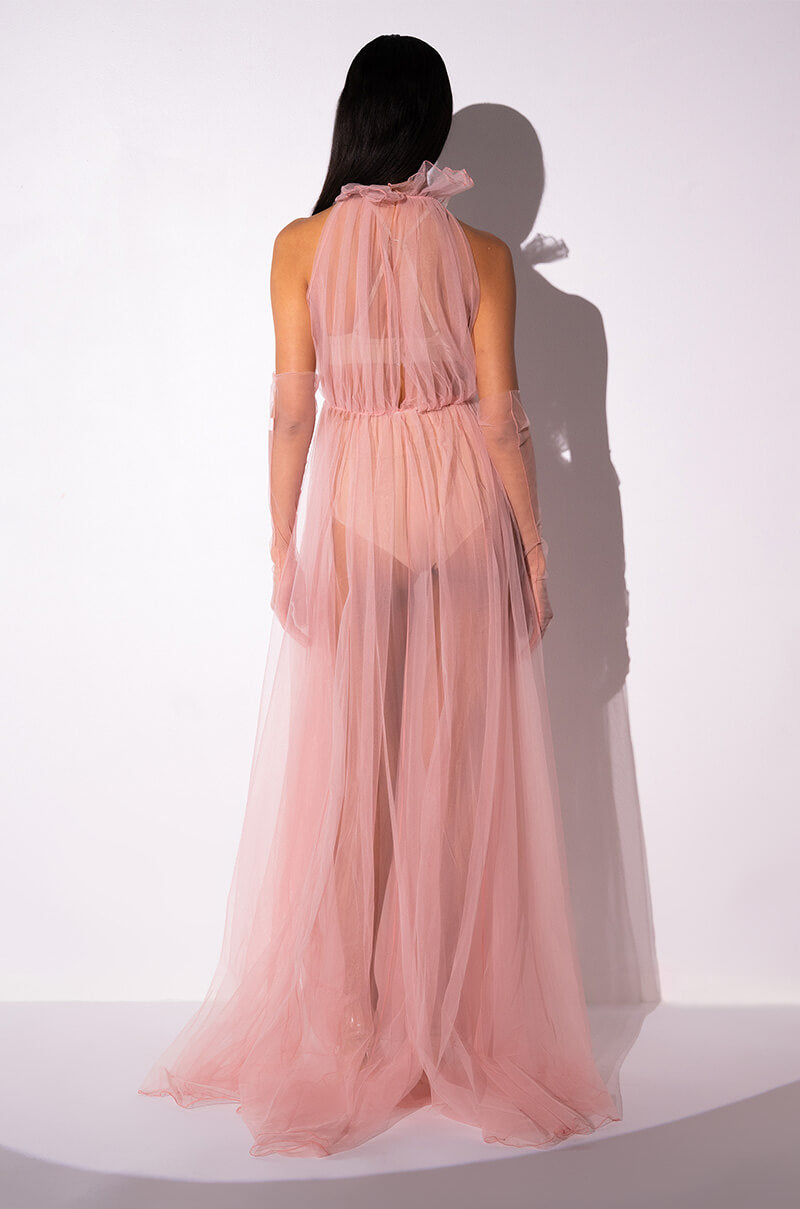 HAPPILY EVER AFTER TULLE MAXI DRESS WITH GLOVES