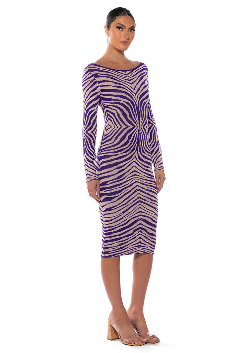 ENDLESS FEELINGS PRINTED KNIT MIDI DRESS