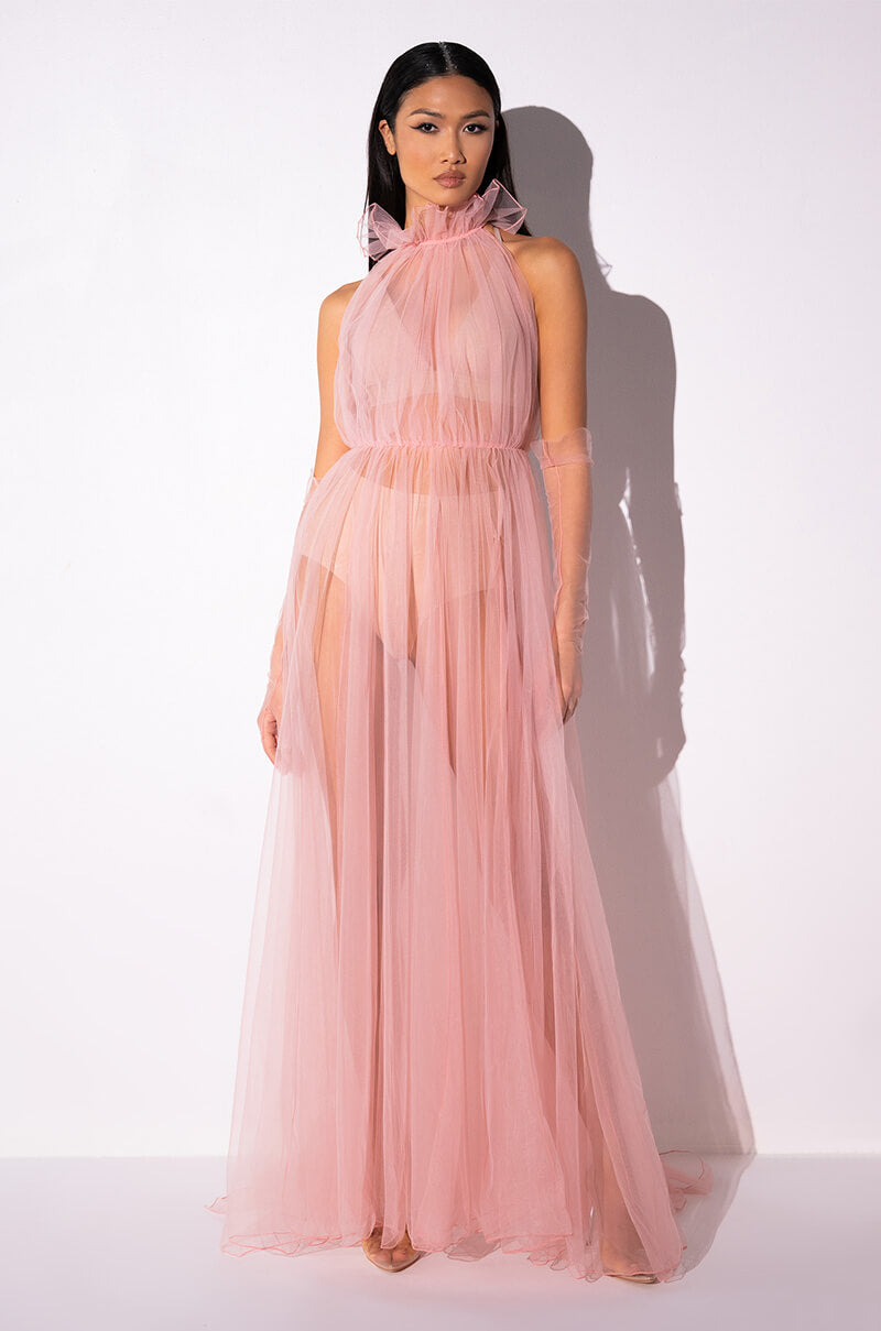 HAPPILY EVER AFTER TULLE MAXI DRESS WITH GLOVES