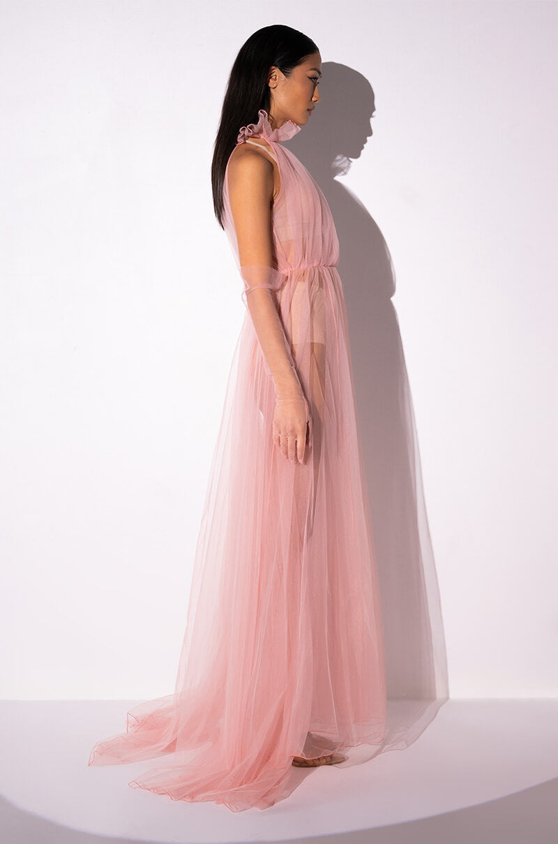 HAPPILY EVER AFTER TULLE MAXI DRESS WITH GLOVES