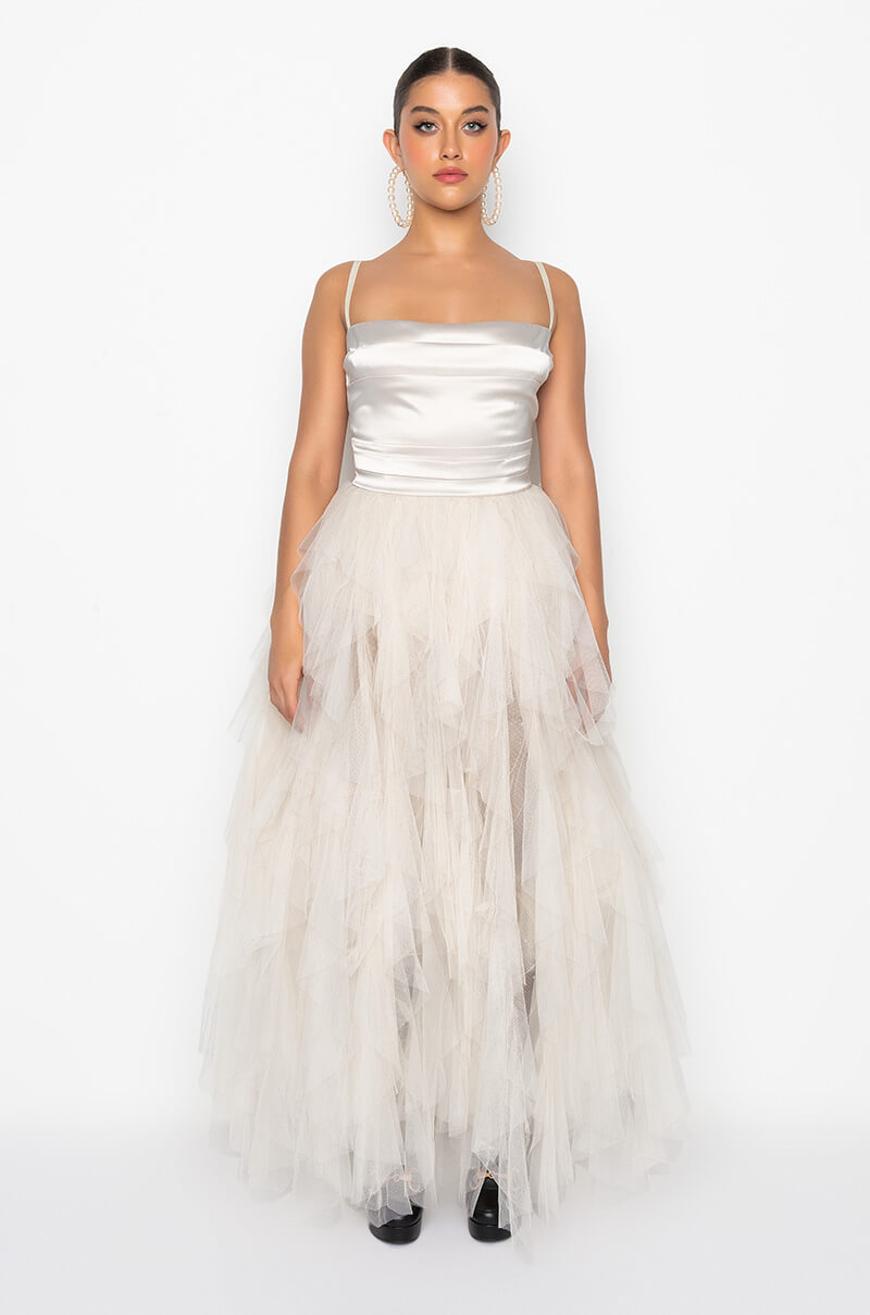 DIVINE TUBE MAXI TULLE DRESS