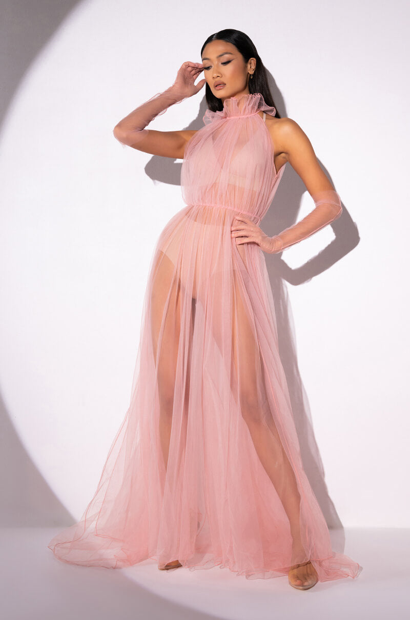 HAPPILY EVER AFTER TULLE MAXI DRESS WITH GLOVES