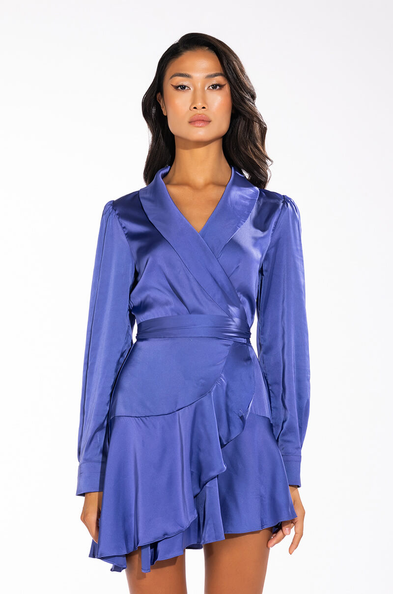 SATIN WRAP DRESS